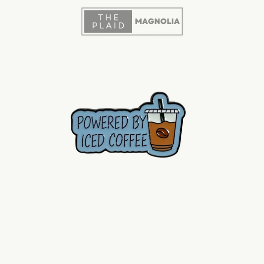 Powered by Iced Coffee - Enamel Pin