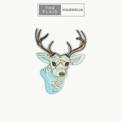 Pale Tan Deer Head - Embroidered Patch