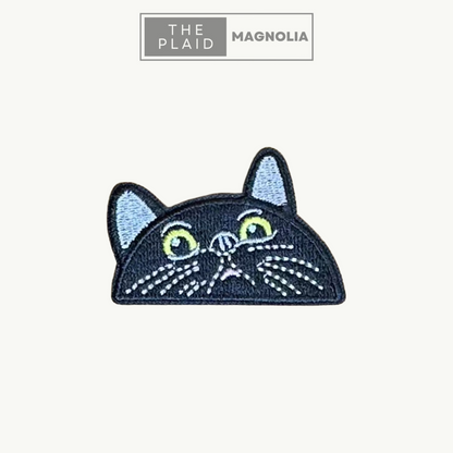 Black Cat Head - Embroidered Patch