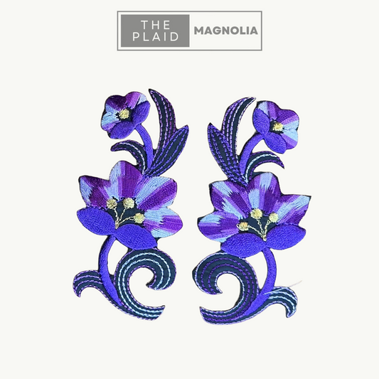 Stemmed Flower - Purple - Embroidered Patch