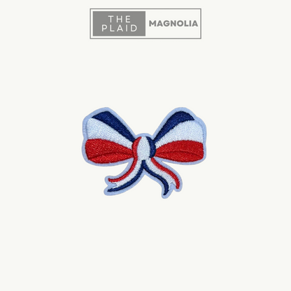 Red, White, and Blue Bow - Embroidered Patch
