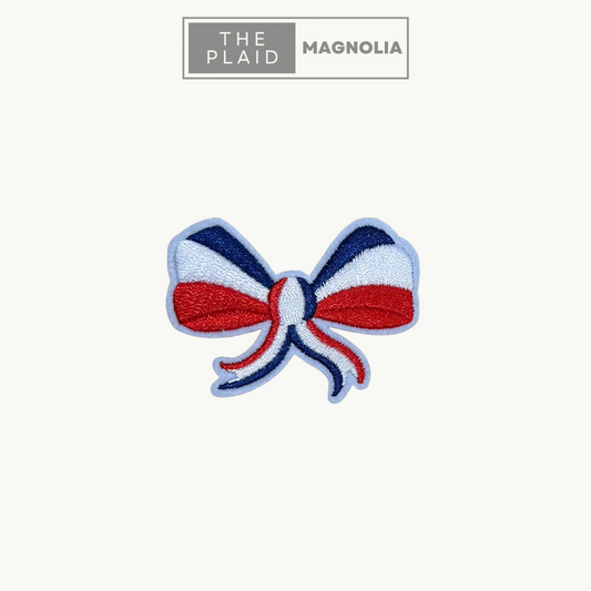 Red, White, and Blue Bow - Embroidered Patch