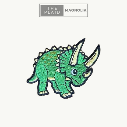Green Triceratops - Embroidered Patch