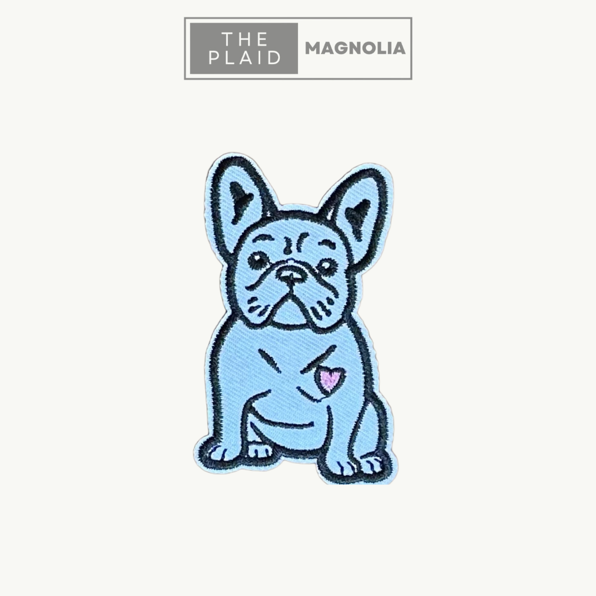 French Bulldog with Heart - Embroidered Patch